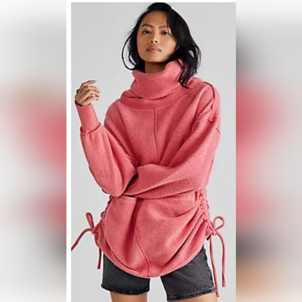 NWT Free People Fireside Flannel Tunic in Pink Size Medium